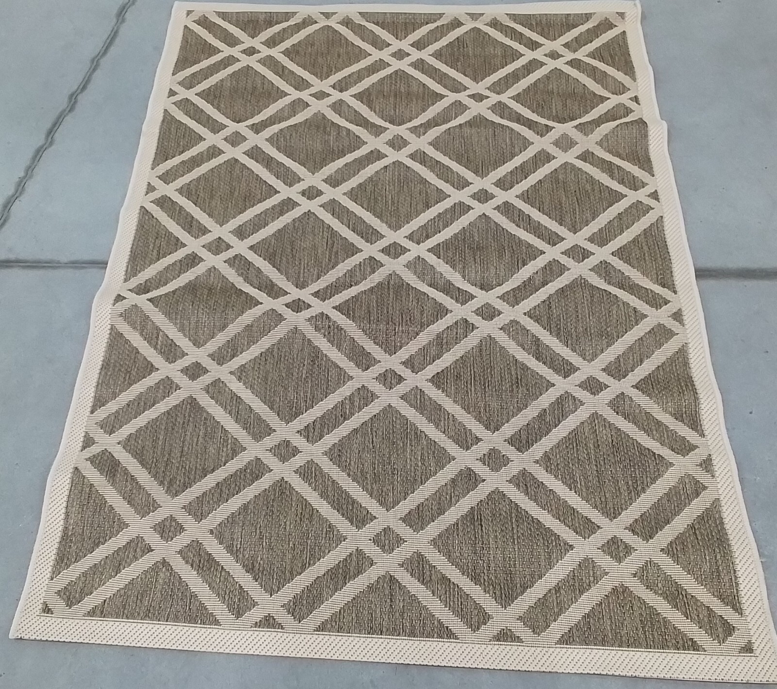BROWN / BONE 4′-0″ x 5′-7″ Back Stain Rug, Reduced Price 1172772650 CY6923-242-4