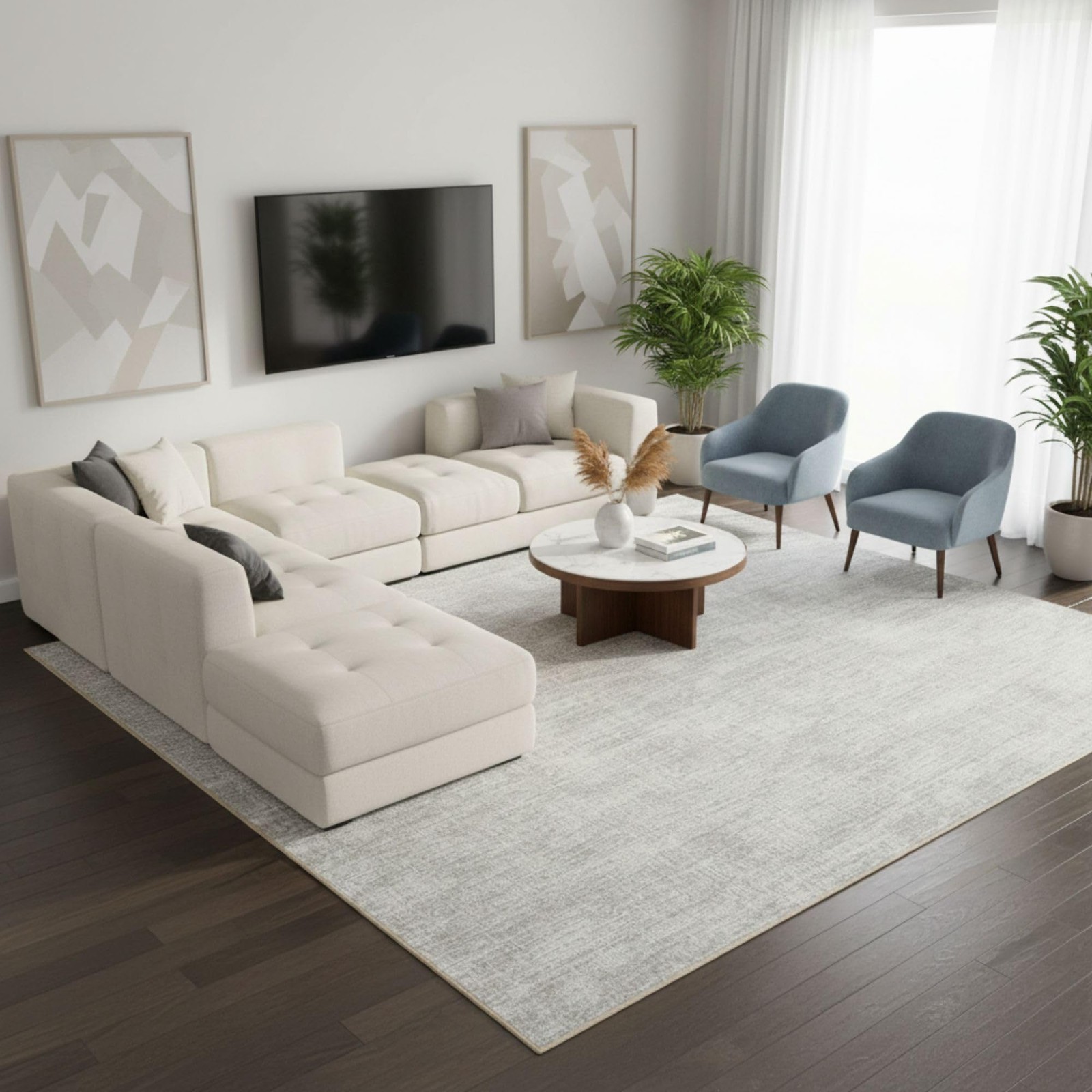 Extra Large Area Rug 7’10” x 16′ – Non-Slip Soft Rug, Easy to Clean Low Pile …