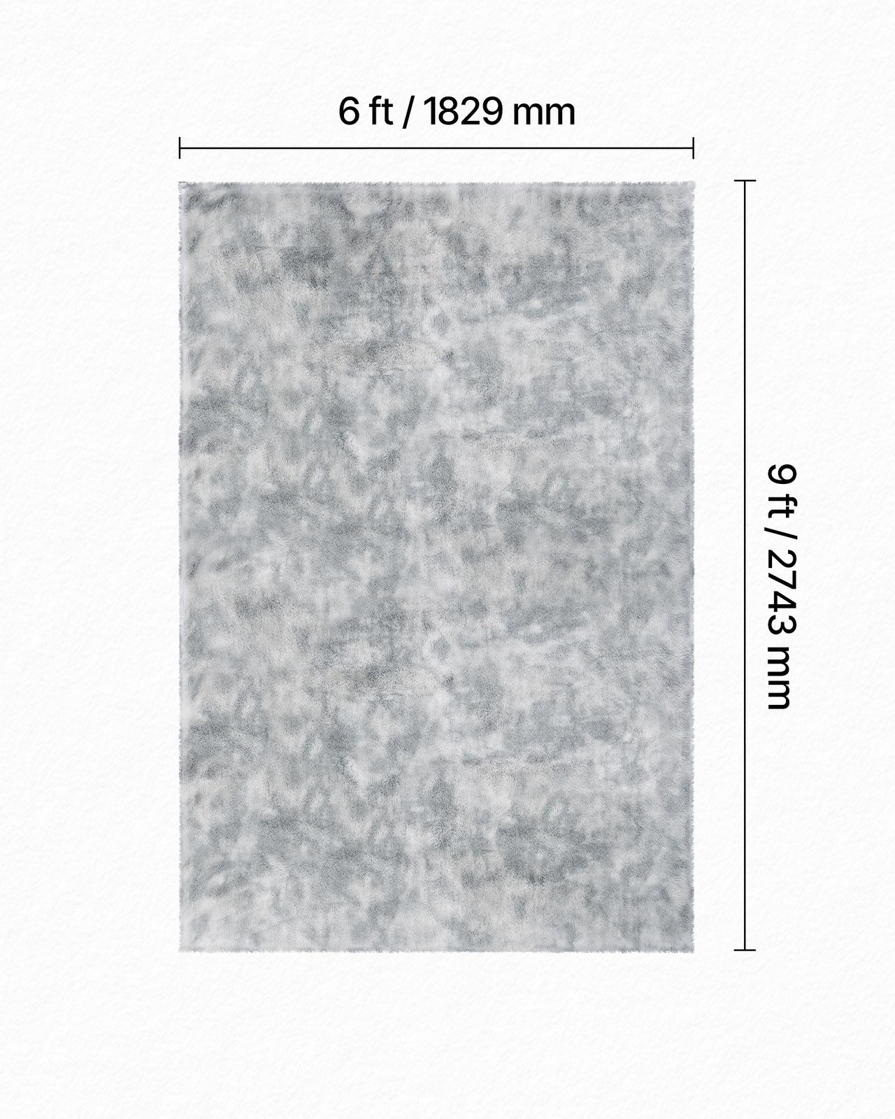 VEVOR Indoor Plush Area Rug 6 x 9 ft Modern Plush Carpet for Living Room Bedroom