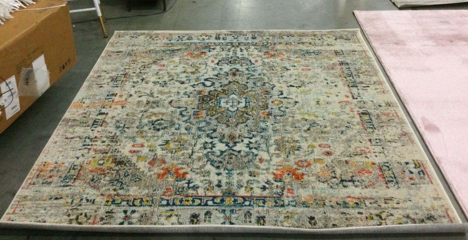 BLUE 6′-7″ X 6′-7″ Square Back Stain Rug, Reduced Price 1172633967 MAD474B-7SQ
