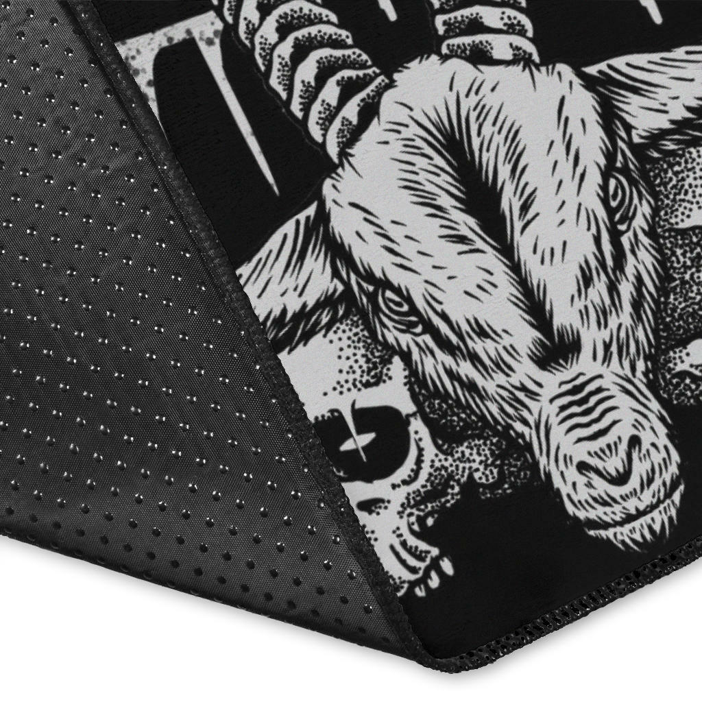 Skull Demon Satanic Baphomet Goat Satanic Over The Sinner Area Rug Edit Version