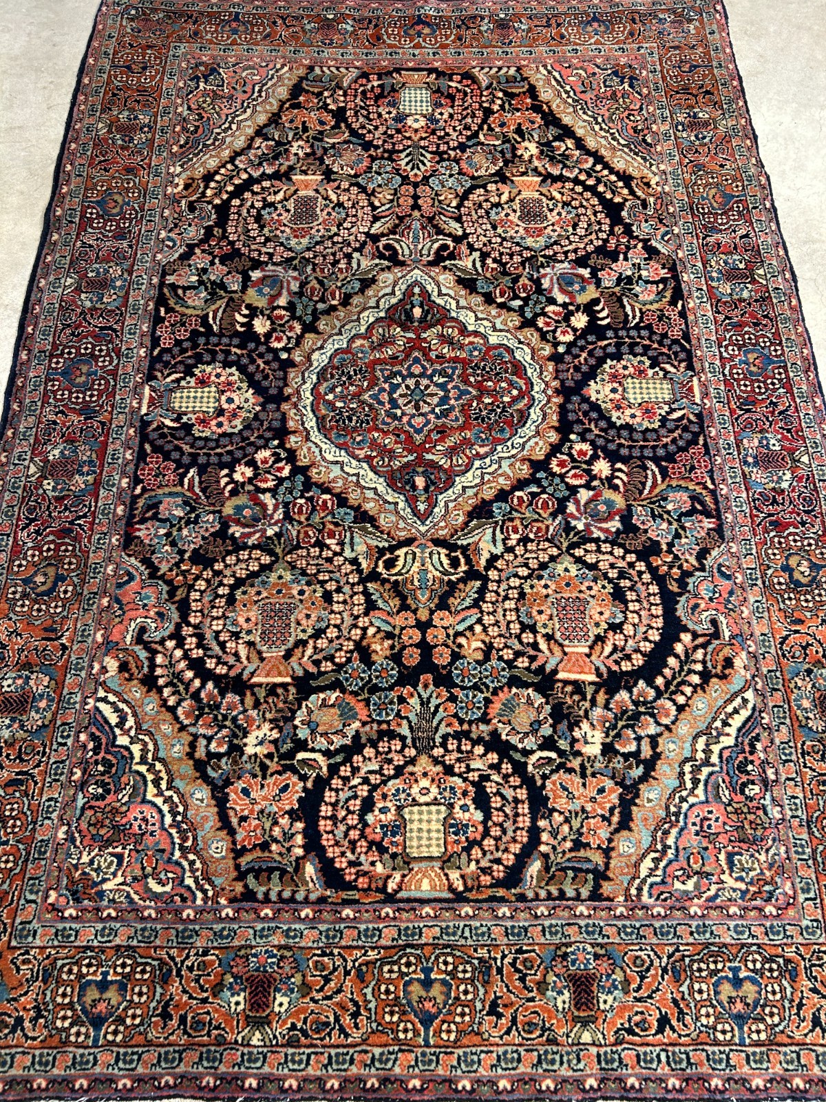 4’8″x7′ Antique Hand-Knotted Wool Josan Area Rug – Handmade 5×7 Carpet