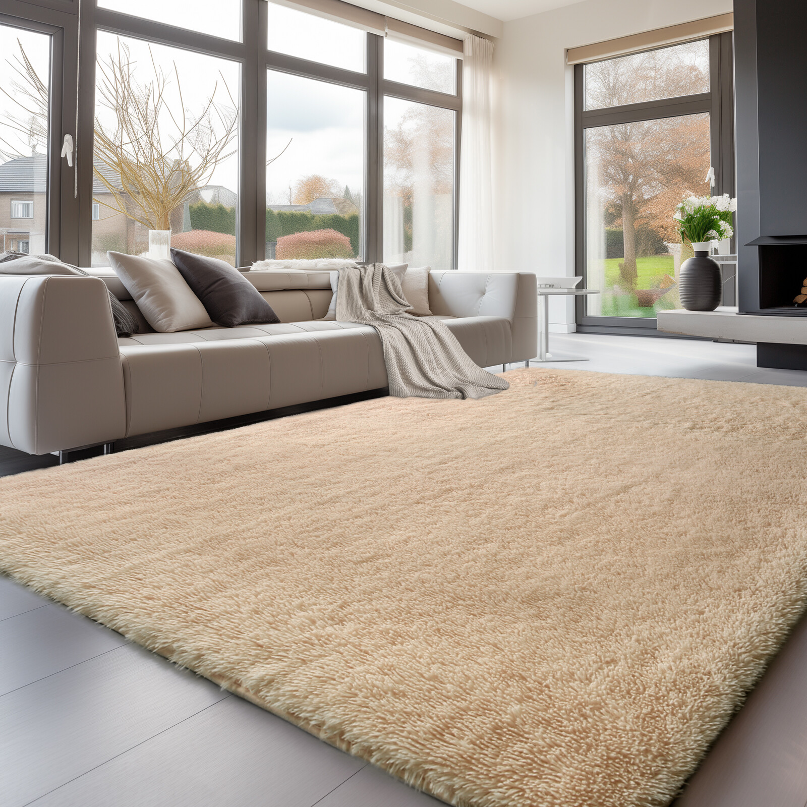 Large Fluffy Shag Area Rug Non-Slip Soft Plush Carpet for Bedroom Nursery