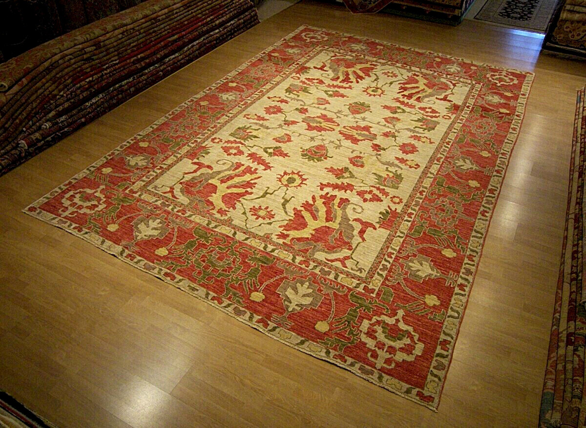 9 x 13 High Quality Handmade Afghan Serapi Rug _ Veggie Dyes Hand Spun Fine Wool
