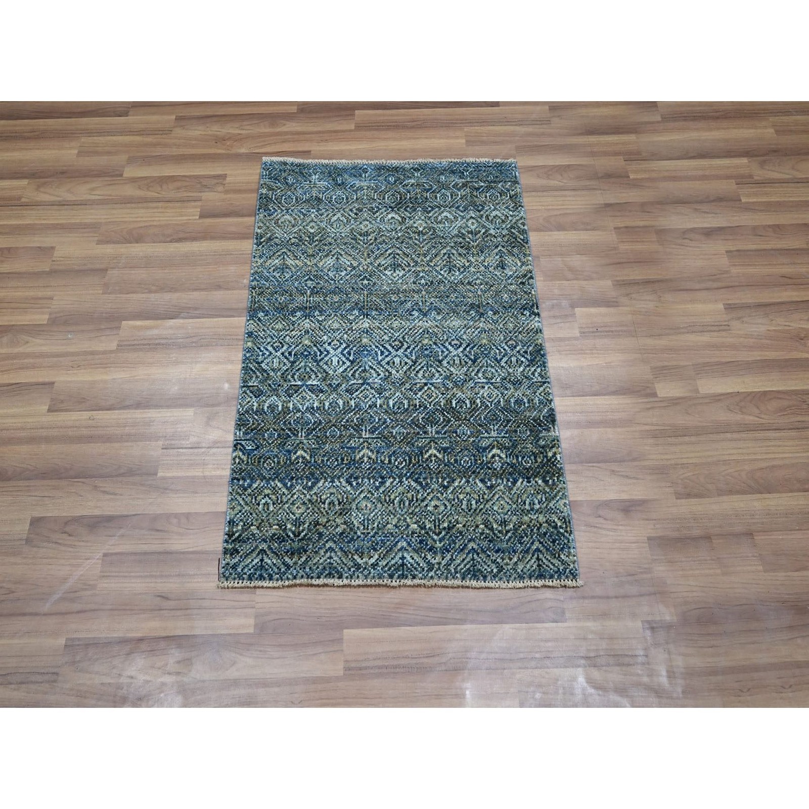 2’x3′ Blue Kohinoor Herat Pattern Soft Wool Hand Knotted Mat Oriental Rug 76886