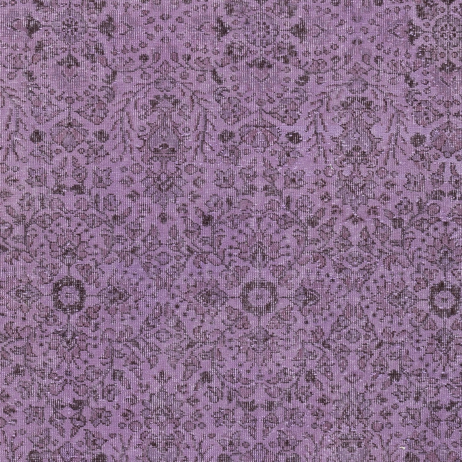 5.7×9.6 Ft Modern Hand Knotted Floral Patterned Turkish Rug in Purple Color