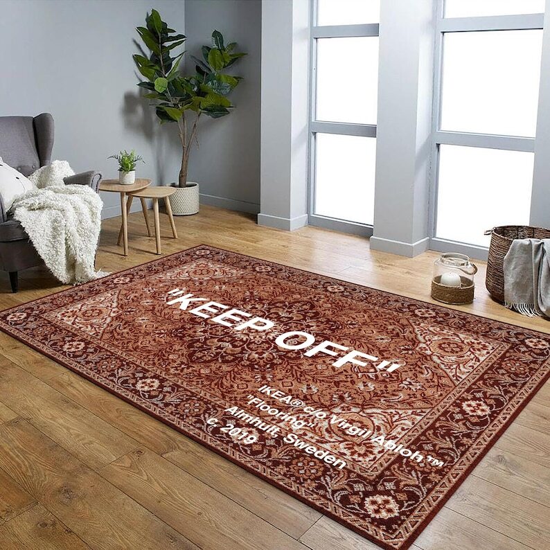 Keep Off Rug, Off White Rug, Traditional Design Carpet, Living Room Rug, Keepoff