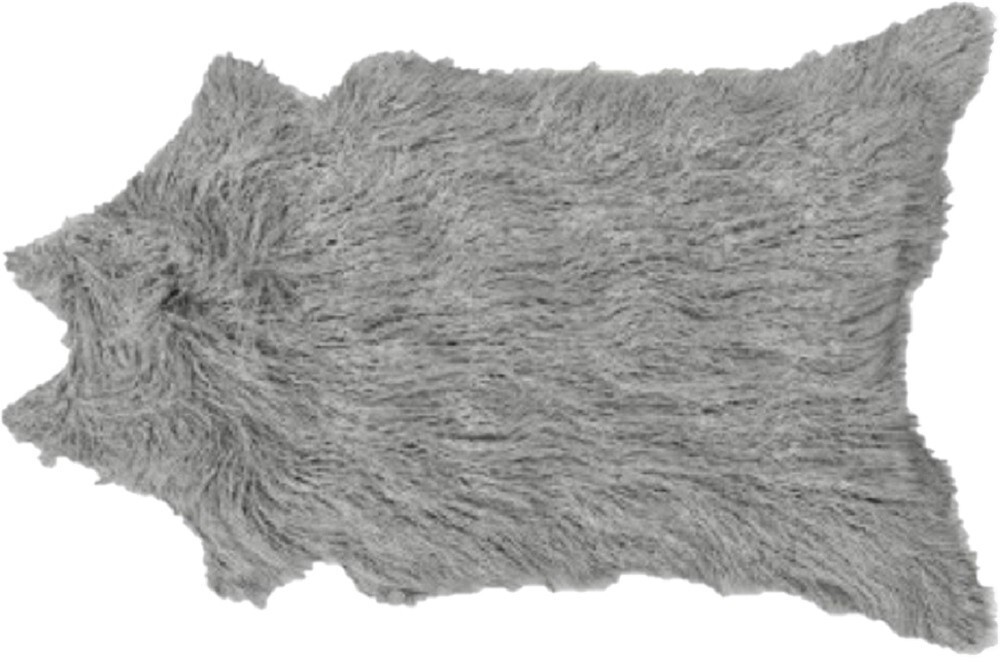 Project 62 Mongolian Faux Fur Rug Gray 4 Ft. x 2.5 Ft.