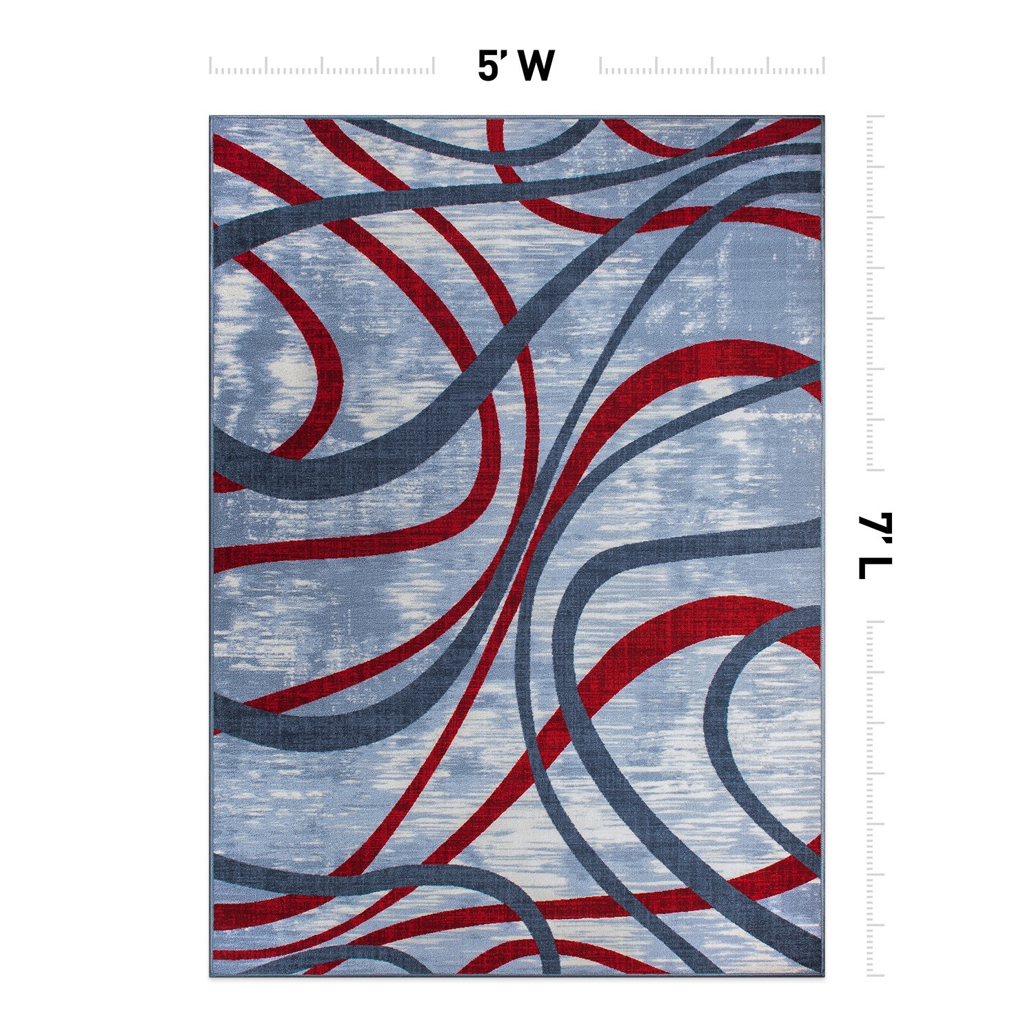 Rugshop Area Rug Distressed Abstract Lines Non Slip Rug Rugs for Dining Room 5×7