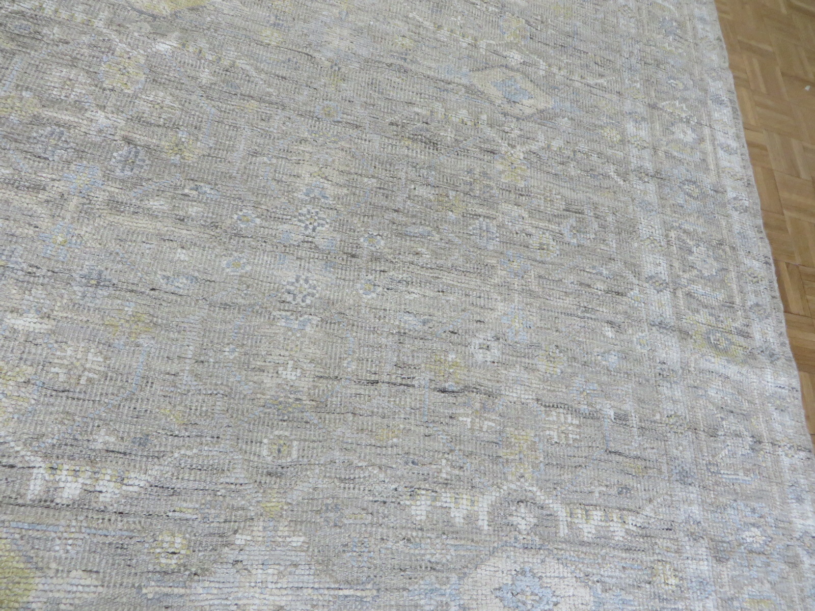 9’10 x 15’1 Hand Knotted Gray Wool & Silk Oushak Oriental Rug G12087
