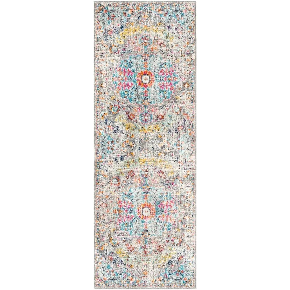 3×7 Hallway Medallion Runner Multi Color Accent Rug Boho Area Style Carpet Decor