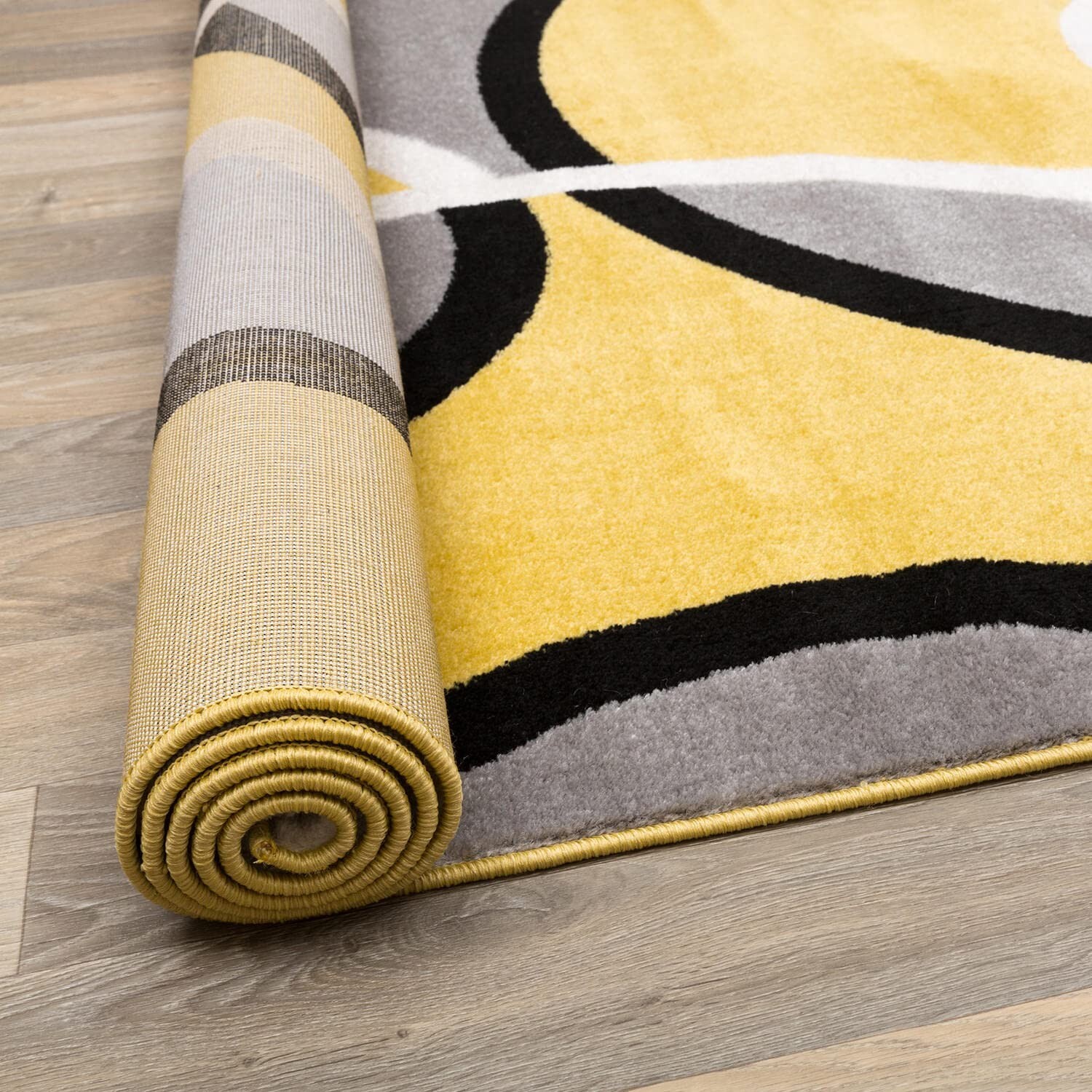 Rugshop Contemporary Abstract Circles Easy Maintenance for Home Office,Living…