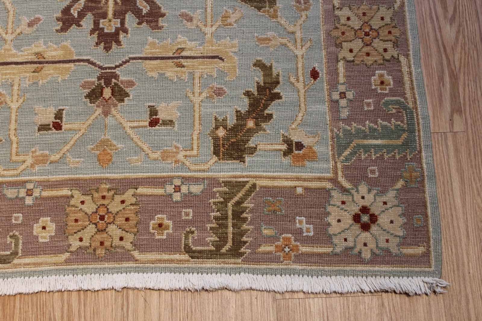 Beautiful decorative Handmade Wool Rug 4′ x 6′ Sumak Kilim Light Green Color
