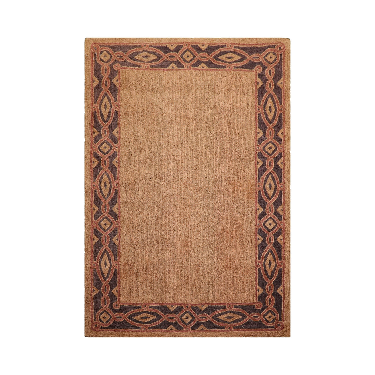 5’6”x7’11” Tan Hand Hooked Traditional Sisal Oriental Area Rug