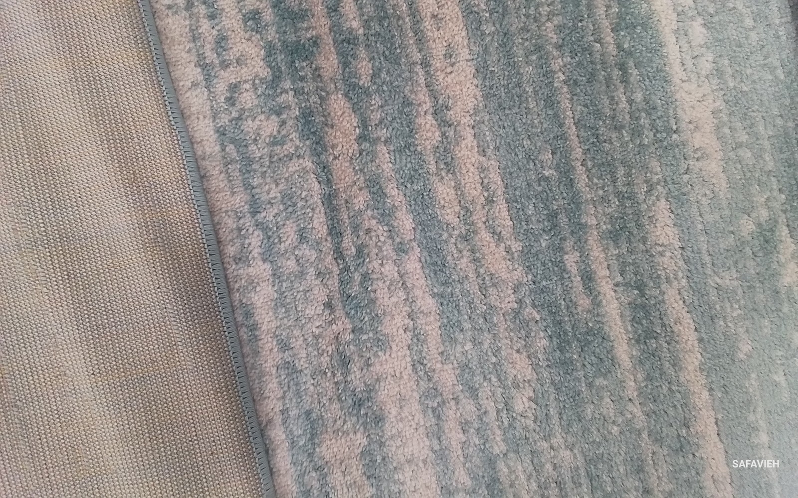 AQUA / IVORY 6′-0″ x 9′-0″ Back Stain Rug, Reduced Price 1172804671 ADR113J-6
