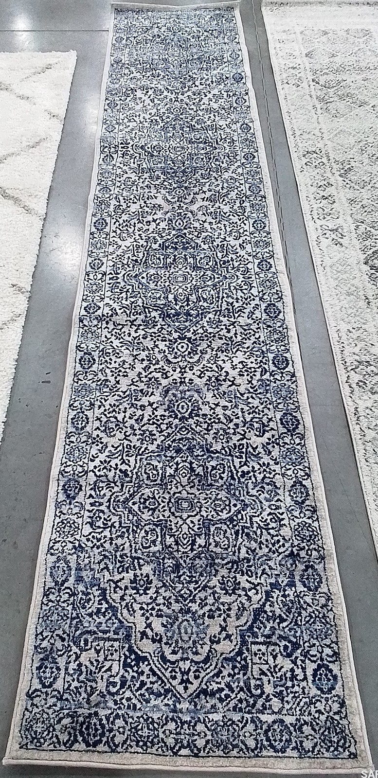 NAVY / LIT GREY 2′-0″ x 10′-0″ Flaw in Rug, Reduced Price 1172789689 BNT832M-210