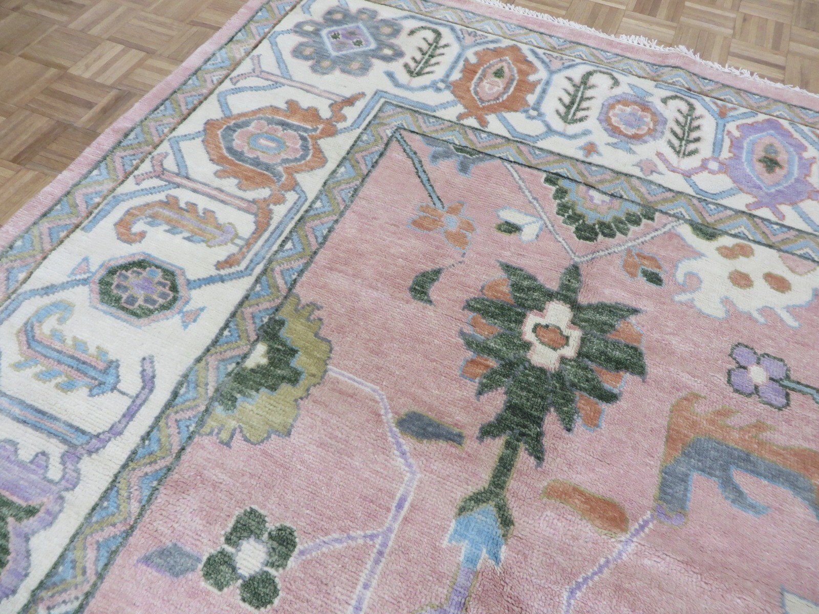 11’9 x 14’9 Hand Knotted Pink Oushak Oriental Rug G15567