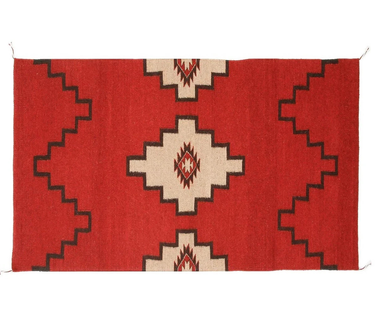 4×6 Ft Red Navajo Wool Kilim Rug Native American style Southwest Aztec Area Rug