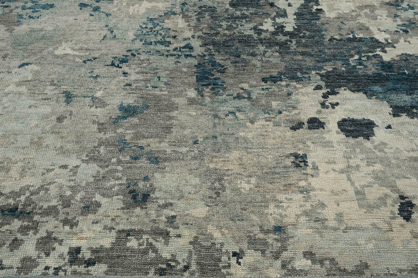 LoomBloom Abstract 7’10”x9’11” Hand Knotted Wool Tibetan Modern Area Rug Gray