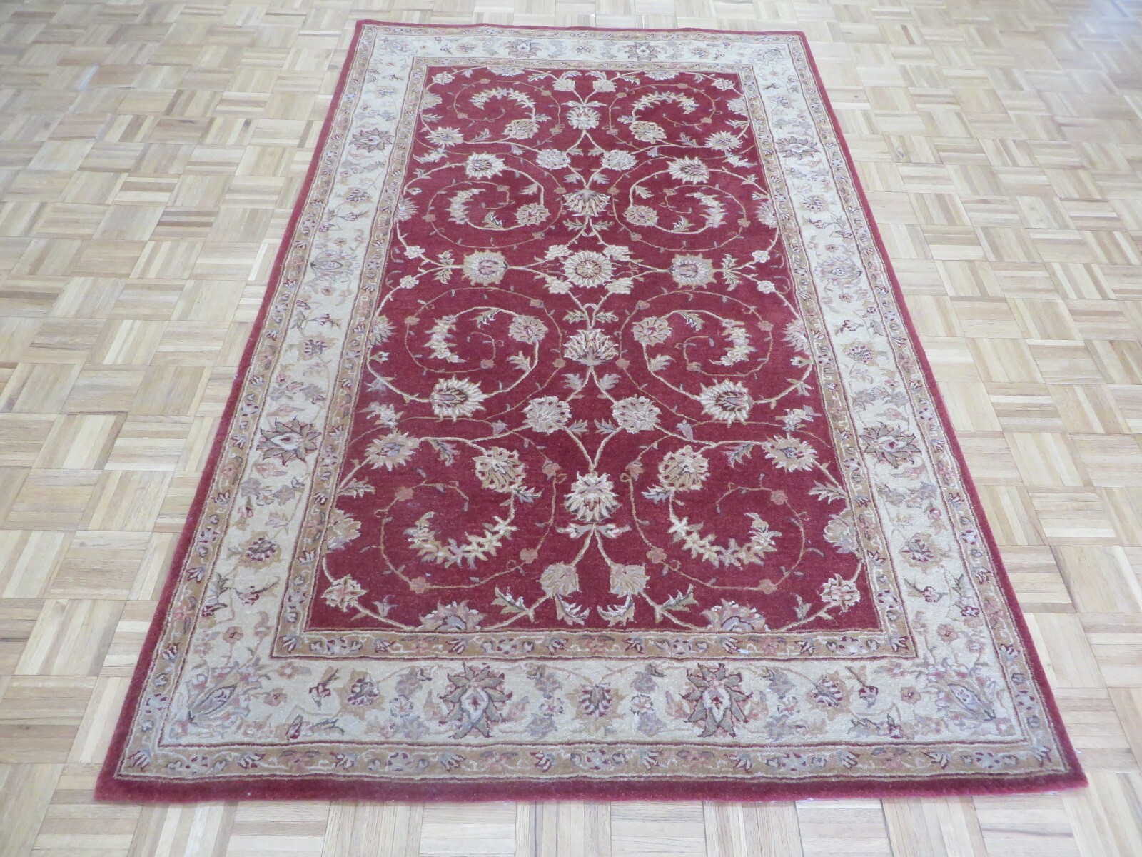 5’6 x 8’6 Hand Tufted Deep Red Peshawar Oriental Rug G1323