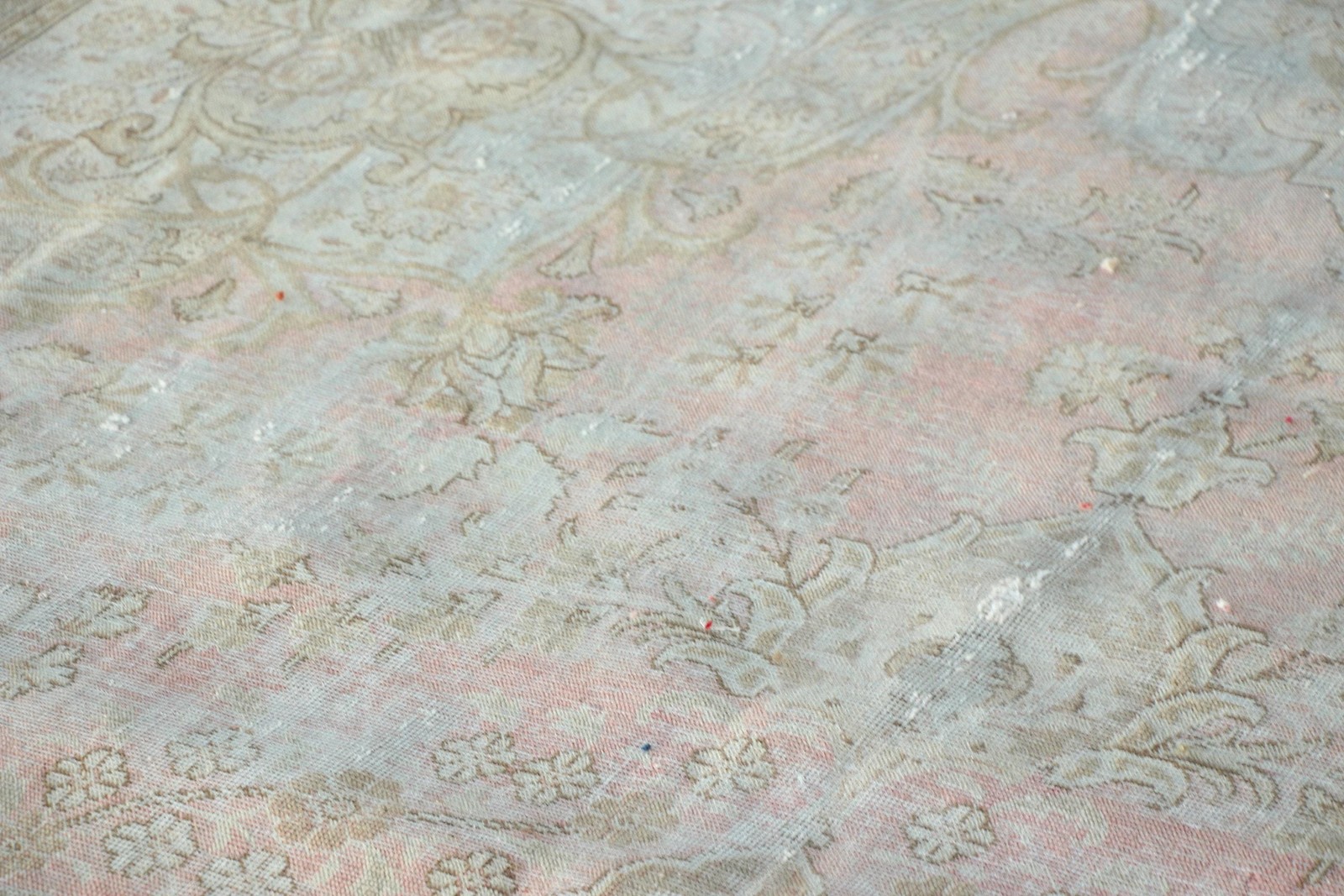 Turkish Oversize Rug 10,8×12,2 ft (328×373 cm), Vintage Pink Camouflage Wool Rug