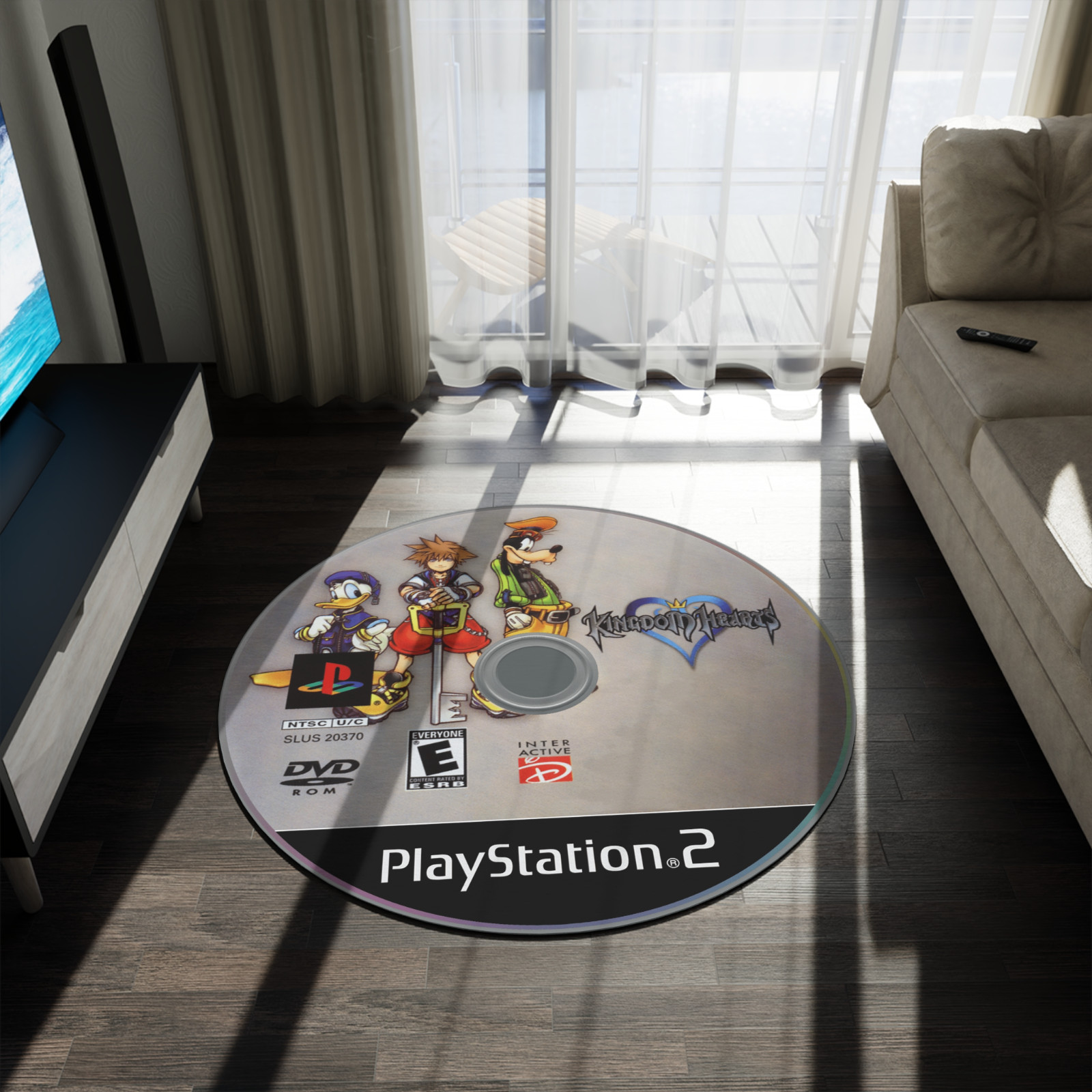Kingdom Hearts PlayStation 2 Rug Gaming Room Fantasy Decor Sora Riku Keyblade