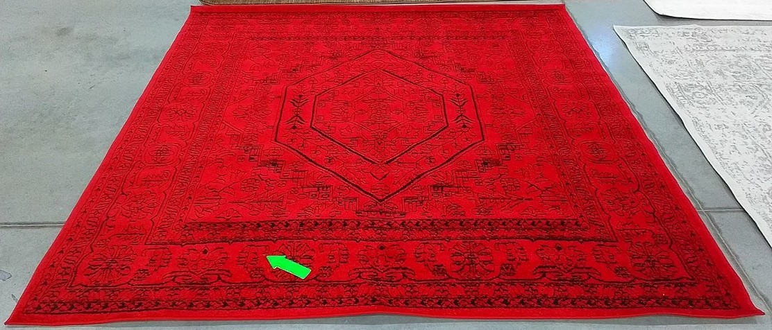 RED / BLACK 8′-0″ x 8′-0″ Flaw in Rug, Reduced Price 1172806474 ADR108F-8SQ