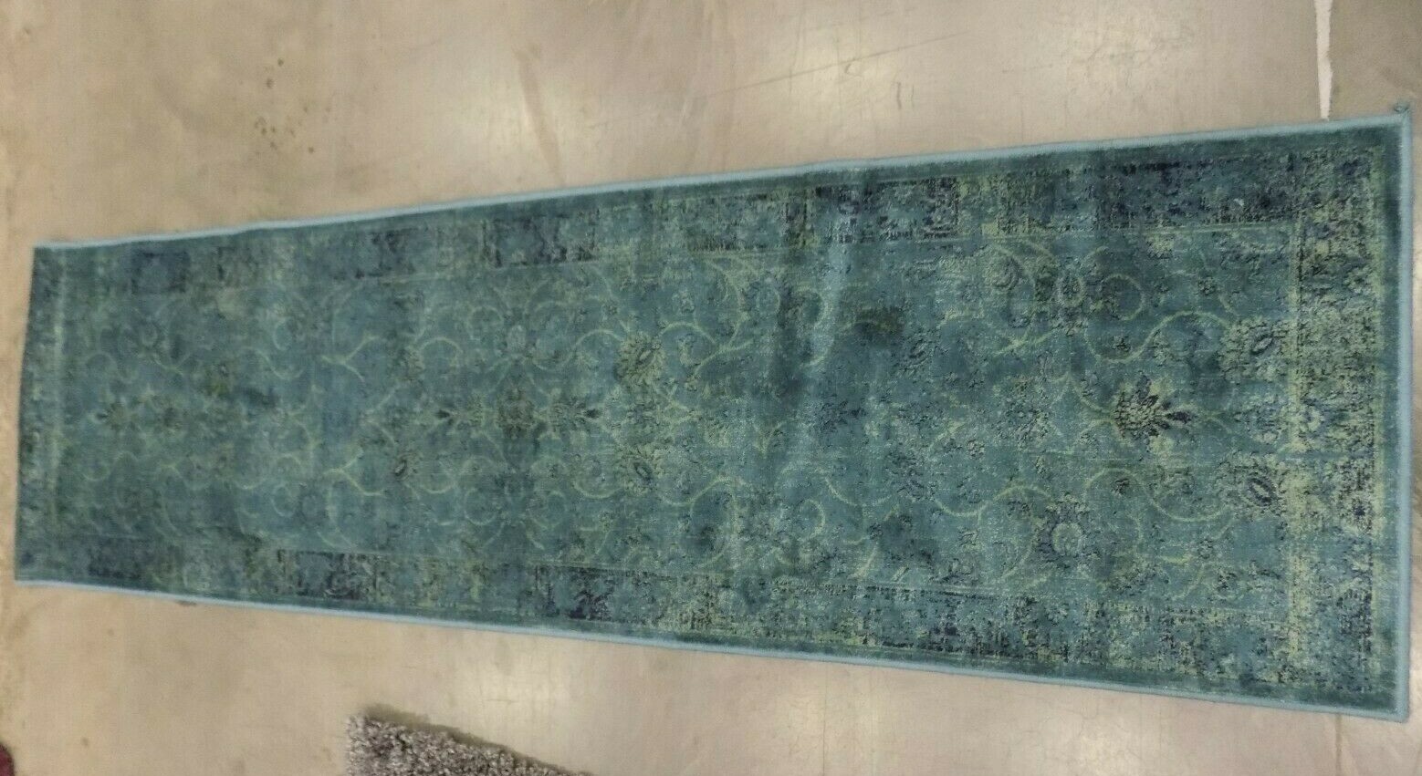 TURQUOISE / MULTI 2′ X 7′ Stained Runner, Less Price 1172577519 VTGB117-2220-27