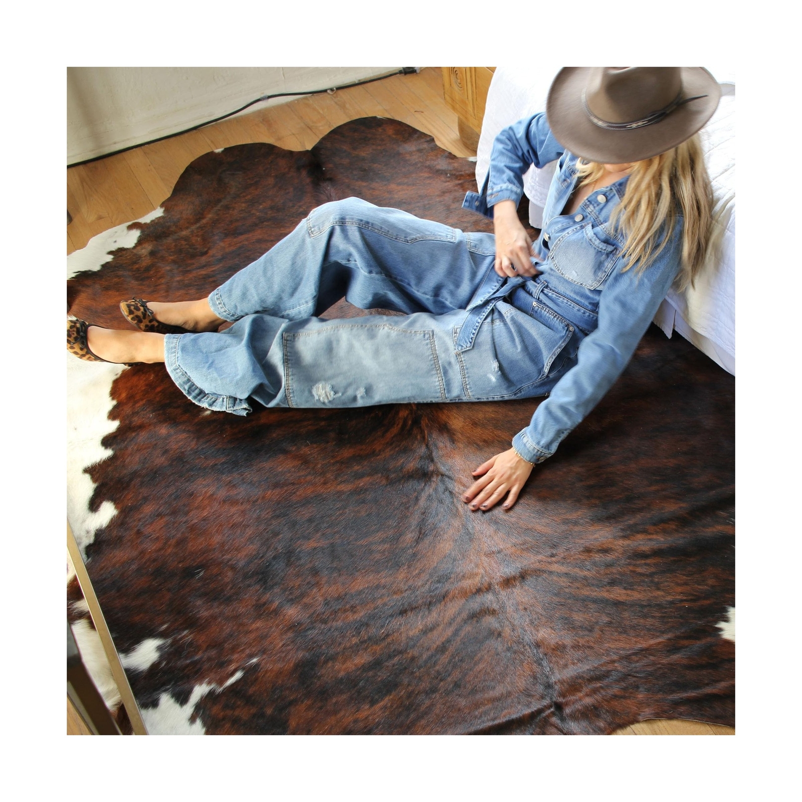Genuine Cowhide Rug – Natural Leather Hide Rugs for Living Room & Area Rug fo…