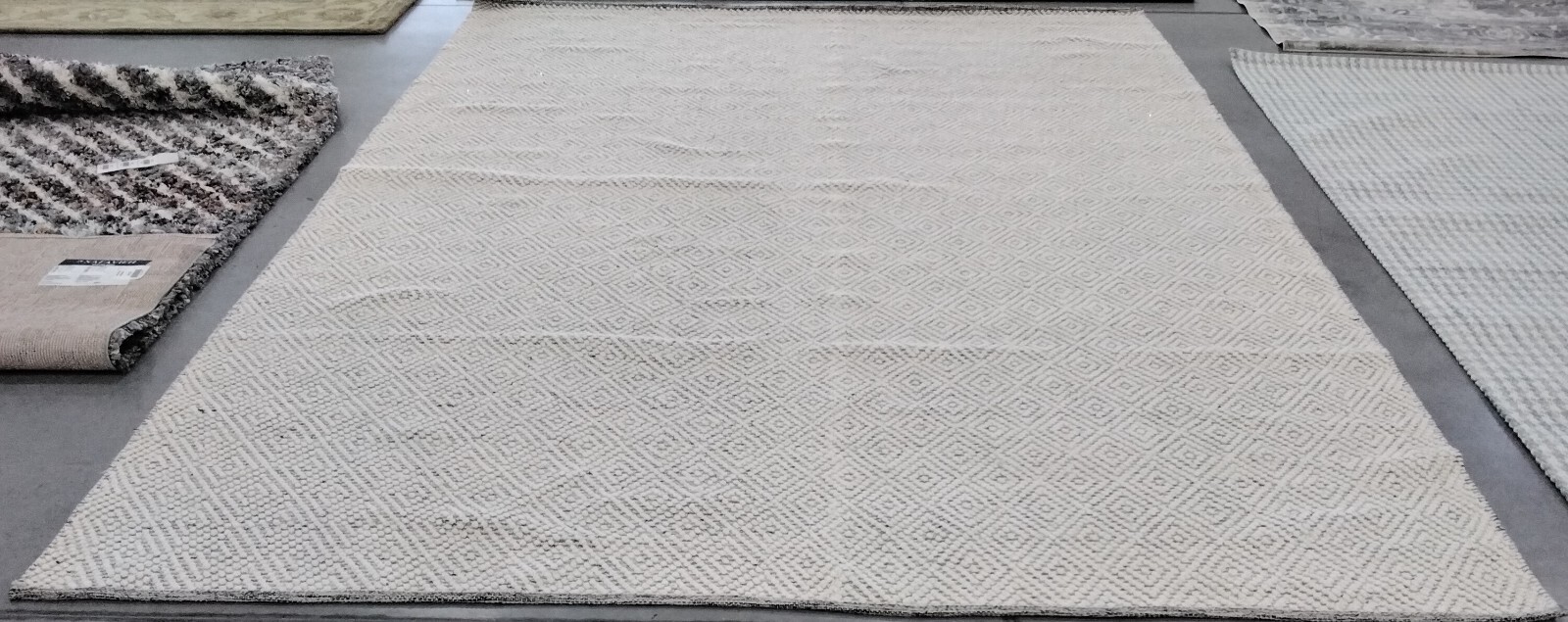 IVORY / LIGHT GREY 9′ X 12′ Back Stain Rug, Reduced Price 1172756516 NAT503A-9