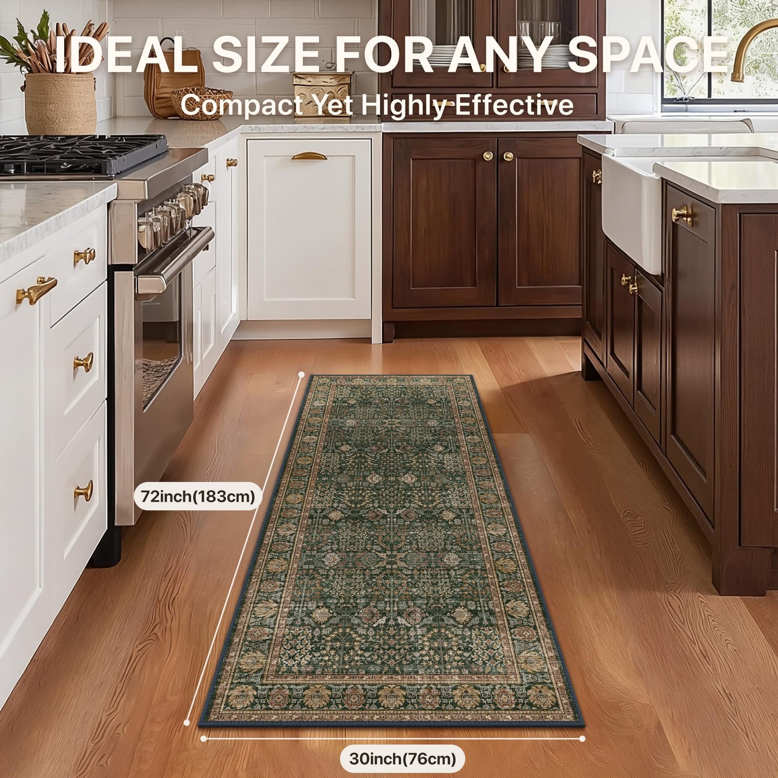 2’6”x6 Rug Runners for Hallways, Washable Runner Rug Non Slip, Vintage Flora…