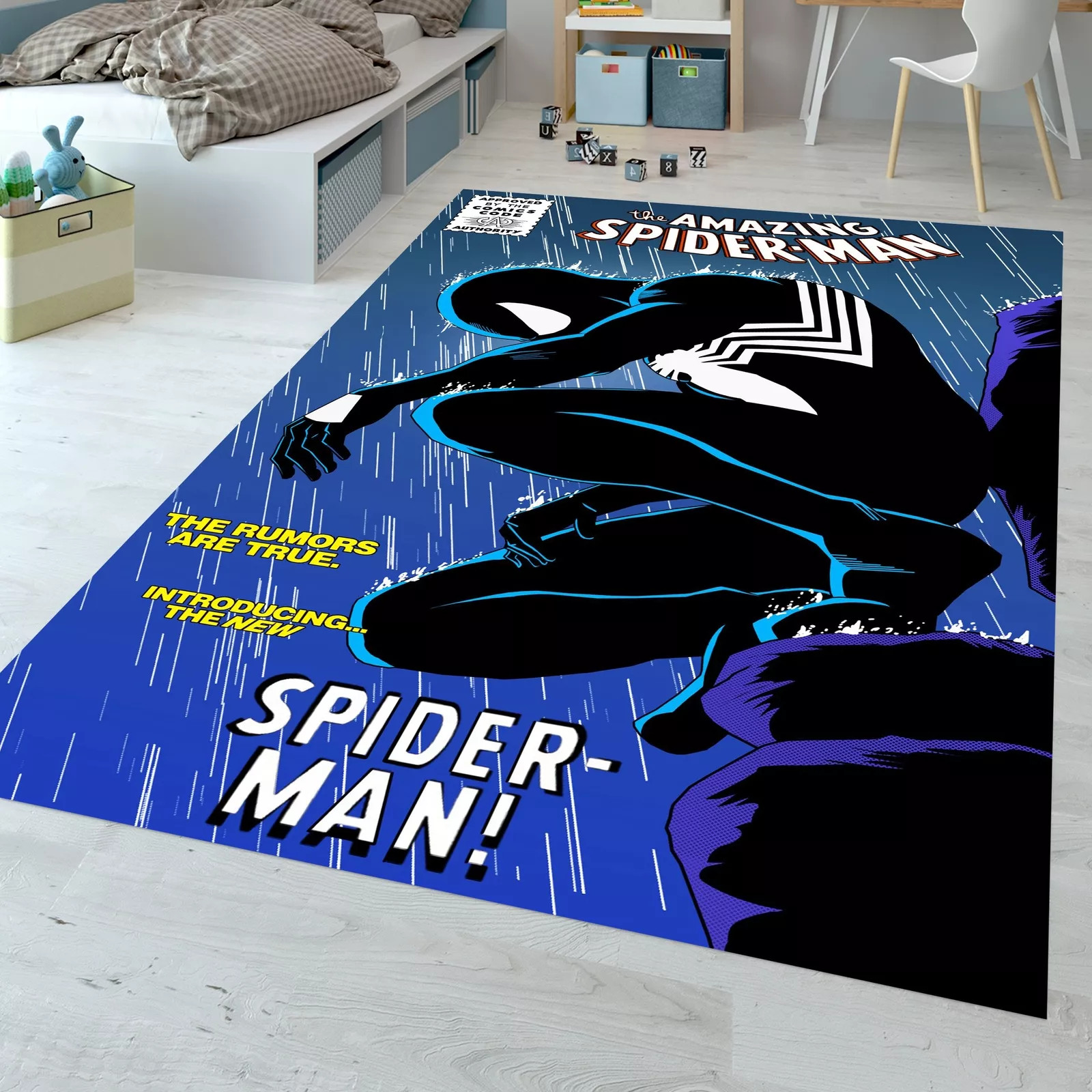 Spider-Man Rug, Black Widow, Spiderman Magazine Cover Rug, Comic Rug,