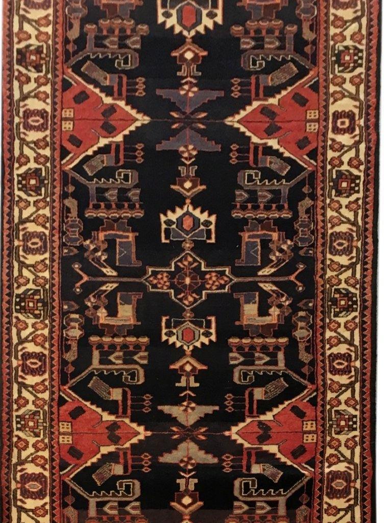 4′ x 14′ Graphite Black Traditional Hamaadan Rug 81529