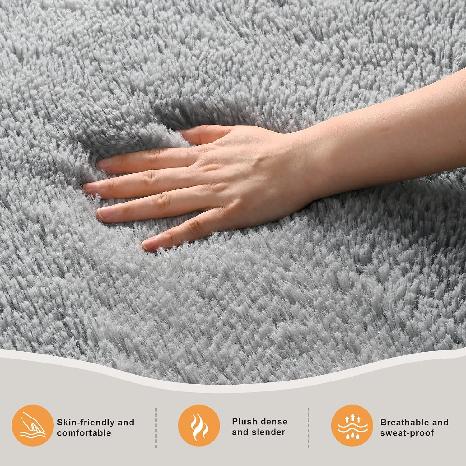 Zentavio Area Rugs for Living Room Grey Rugs for Bedroom 4X6 Carpet Fluffy Furry