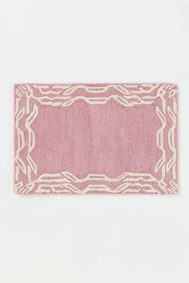 100% Wool Hand Tufted Area Carpet melia Hand-Tufted pink