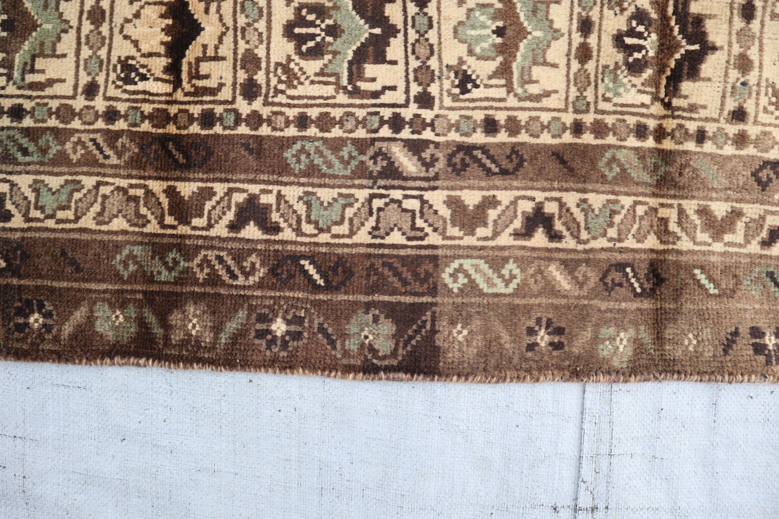 3×4 Beige Afghan Tribal Rug 90×130 cm Oriental Turkmen Rug, Bedroom, Office Rugs
