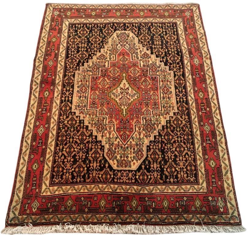 4×5′ Salmon Red Traditional Hamaadan Rug 81442