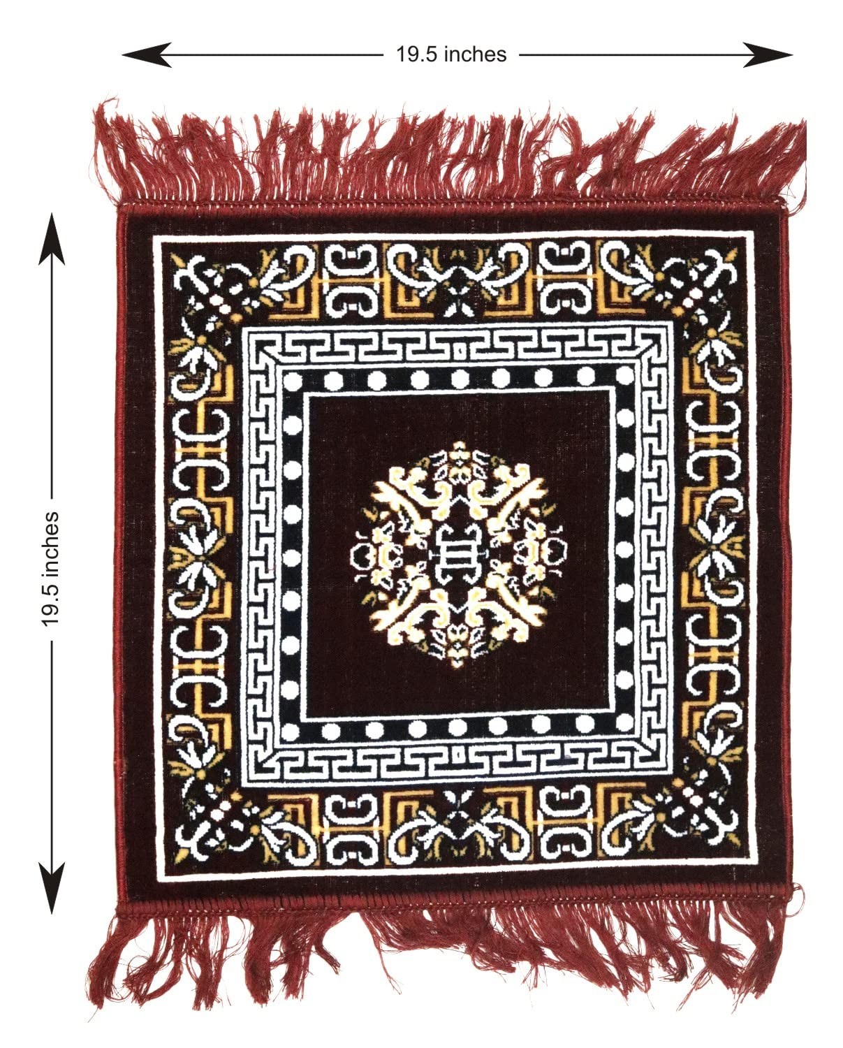 Puja Aasan 19 X 19 Inches Velvet Woolen Meditation Cloth Rug – Ideal for Pooja