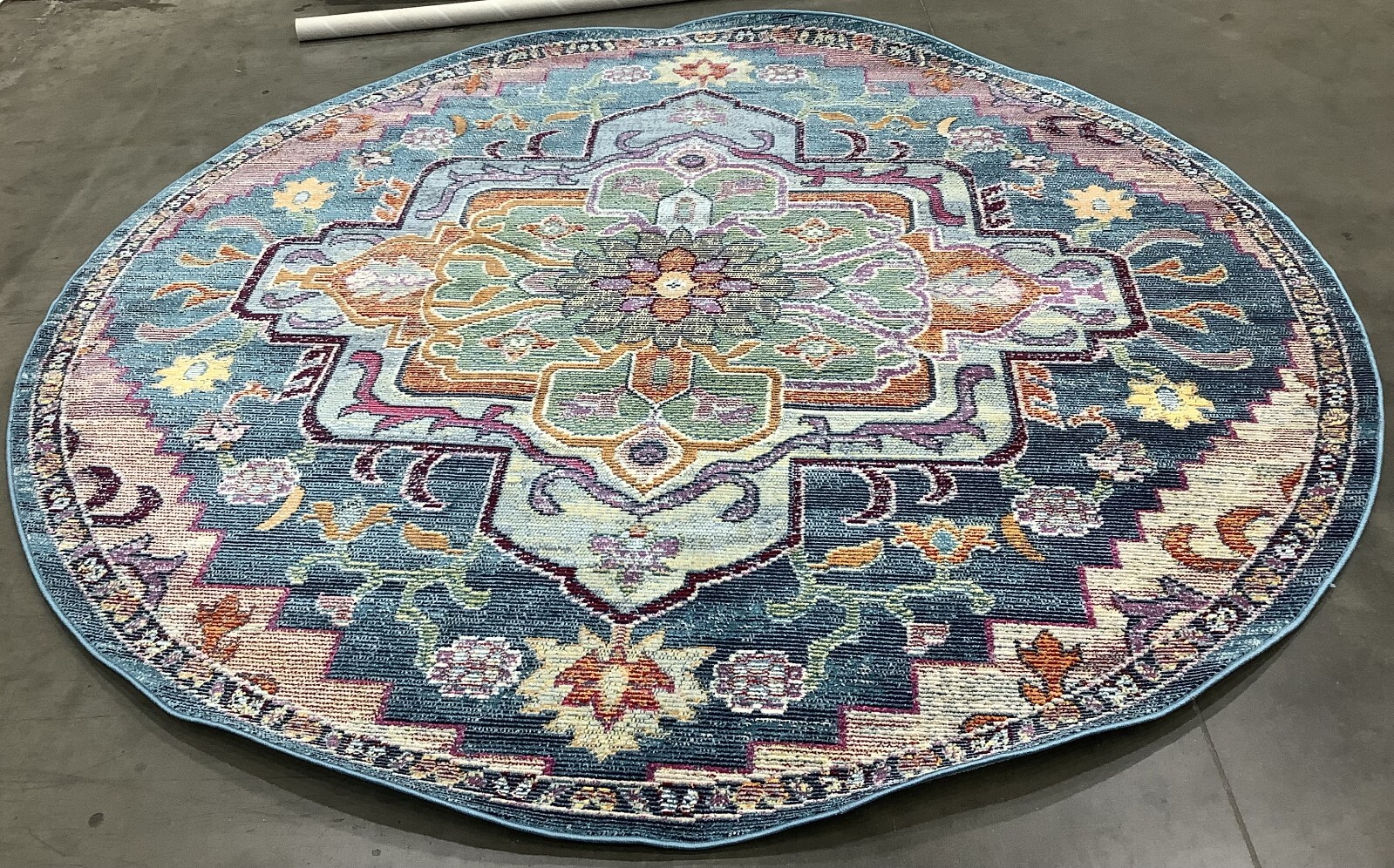 TEAL / ROSE 7′-0″ x 7′-0″ Flaw in Rug, Reduced Price 1172679600 CRS501T-7R