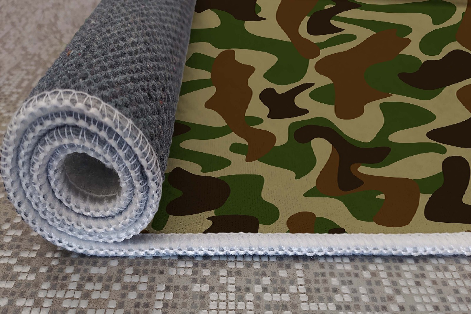 Army Military Patterned Camouflage Rug