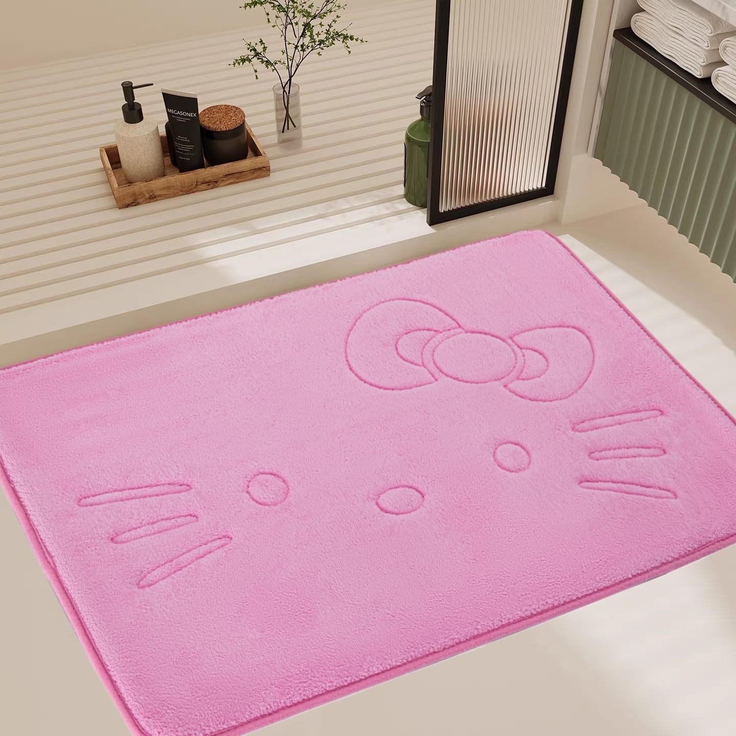 Cute Cartoon Pink Area Rugs for Bedroom 1’4″ x 1’11” (Rectangular),