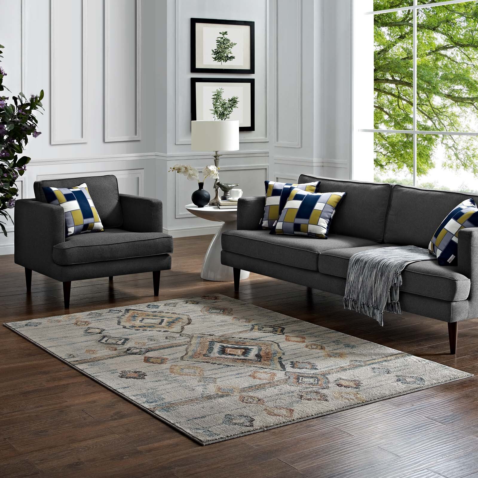 Distressed Moroccan Tribal Abstract Diamond 5×8 Area Rug