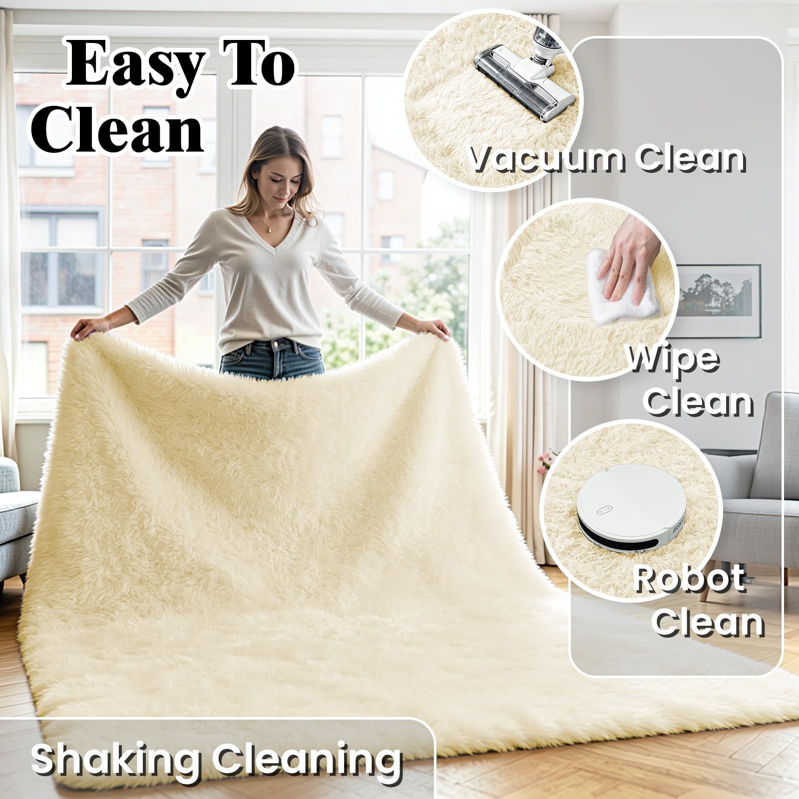 Oriannal Rug Cream White 8’x10′