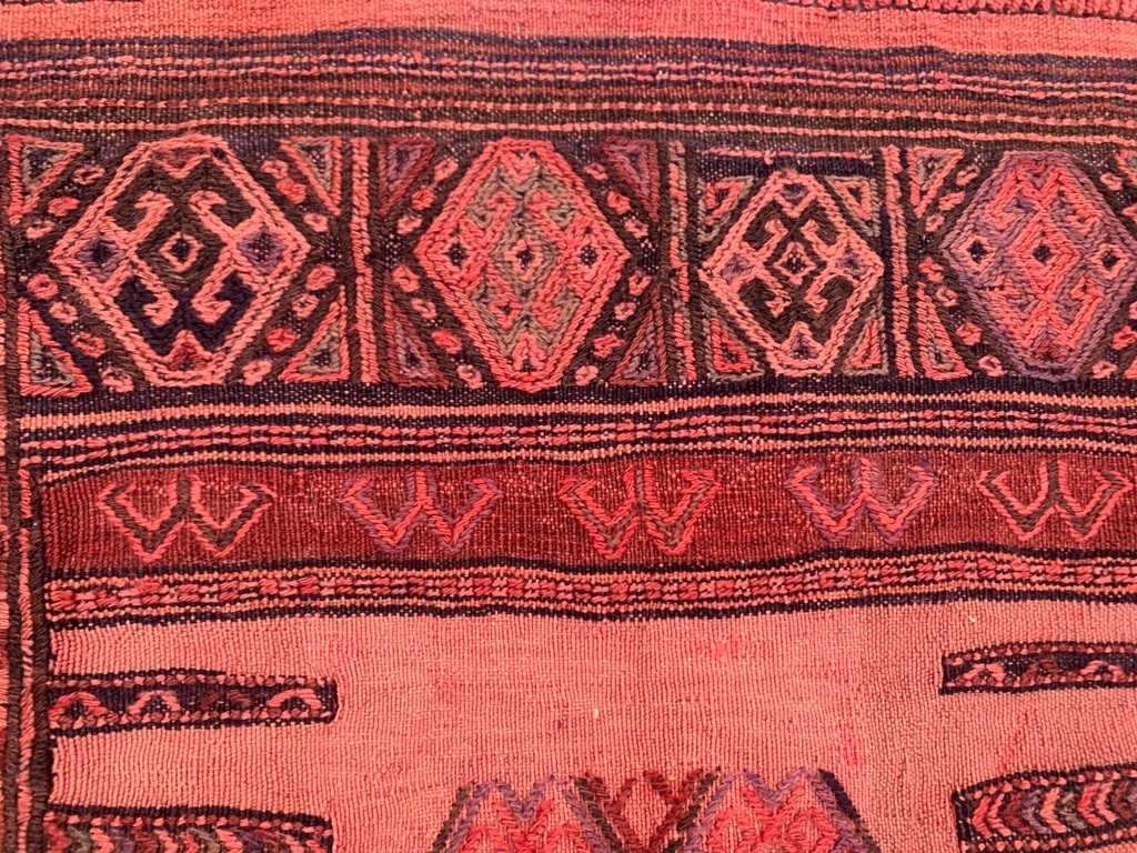 3×6 ft Antique Afghan Handmade Sumak Colorful Rug Authentic Bedroom Kilim Rug