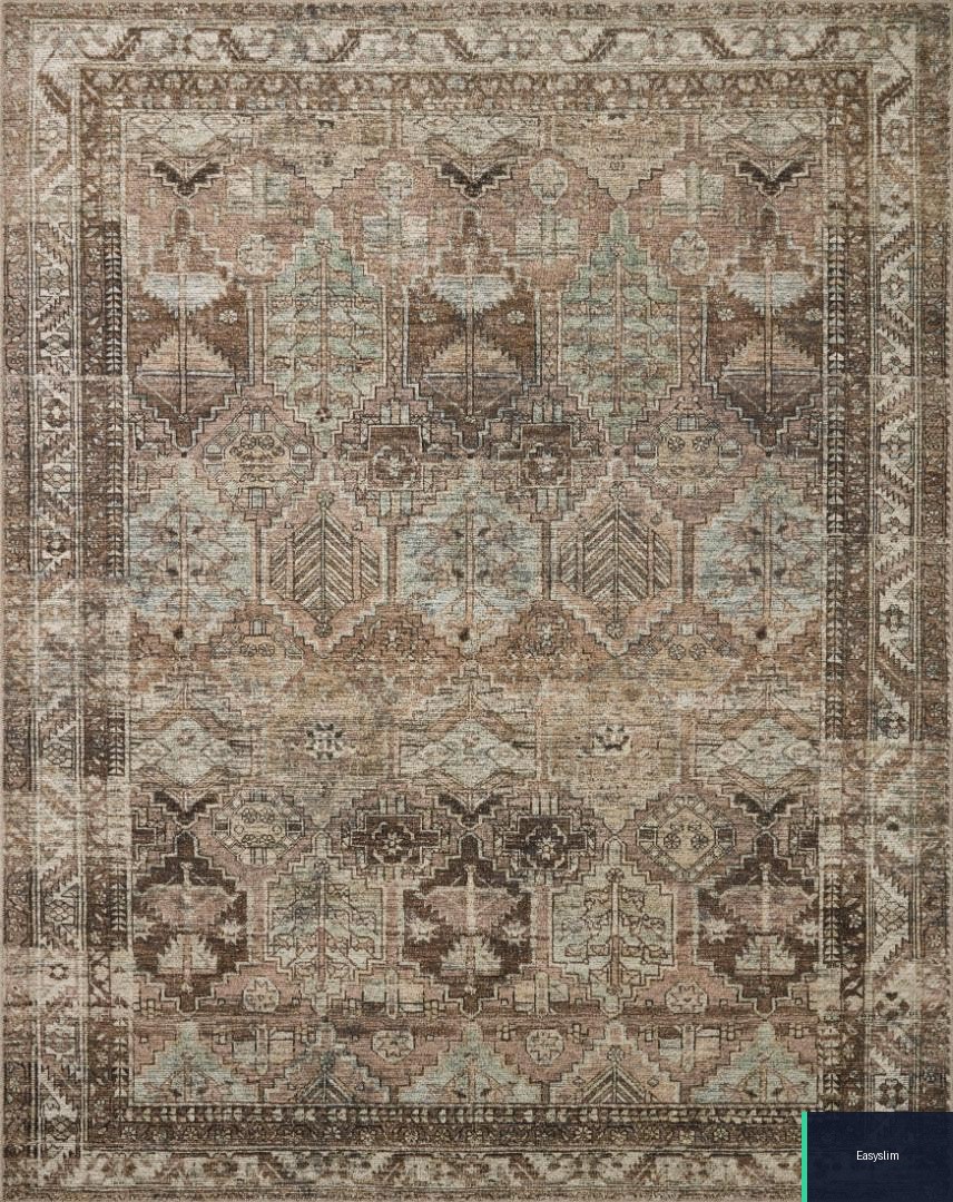 Area Rug Billie 90×114 Machine Made Low Pile Distressed Braided Clay Sage
