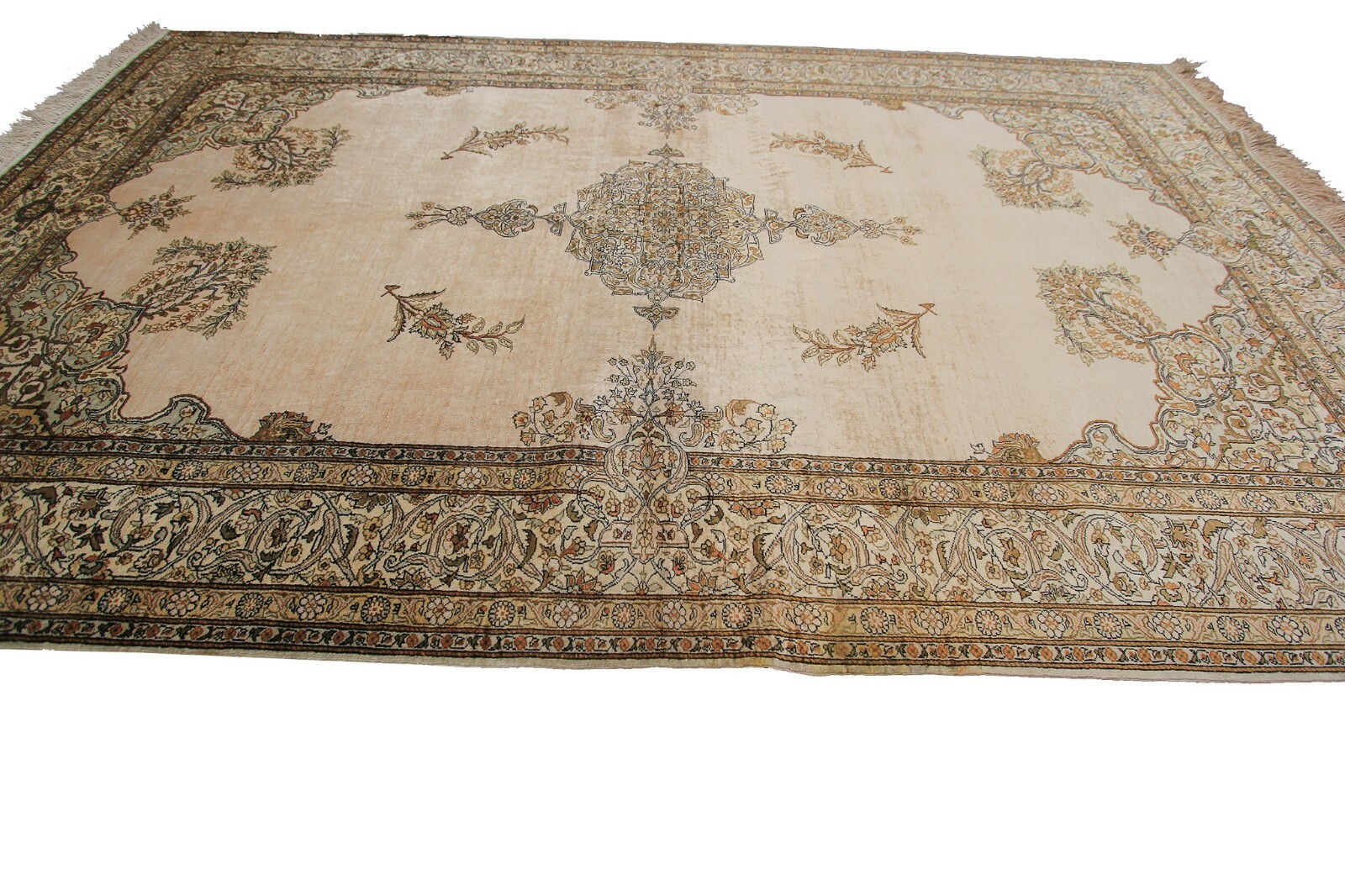 4×6 Rare Vintage 100% Pure Silk Handmade Area Rug Museum Quality High Finish