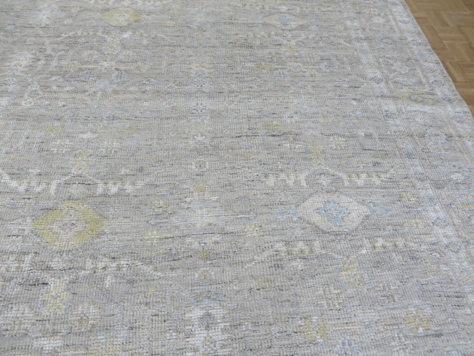 9’10 x 15’1 Hand Knotted Gray Wool & Silk Oushak Oriental Rug G12087
