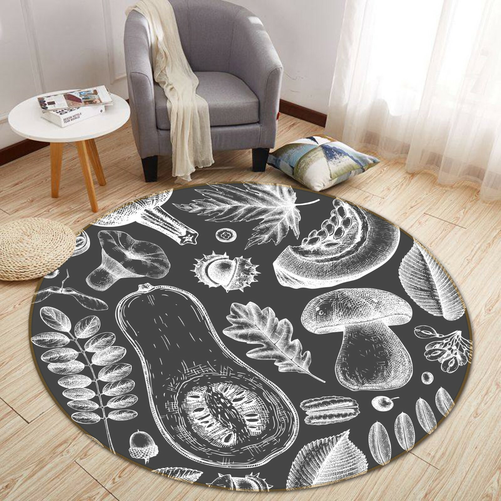 3D Doodle Fruits ZHUA055 Game Non Slip Rug Mat Photo Carpet Zoe