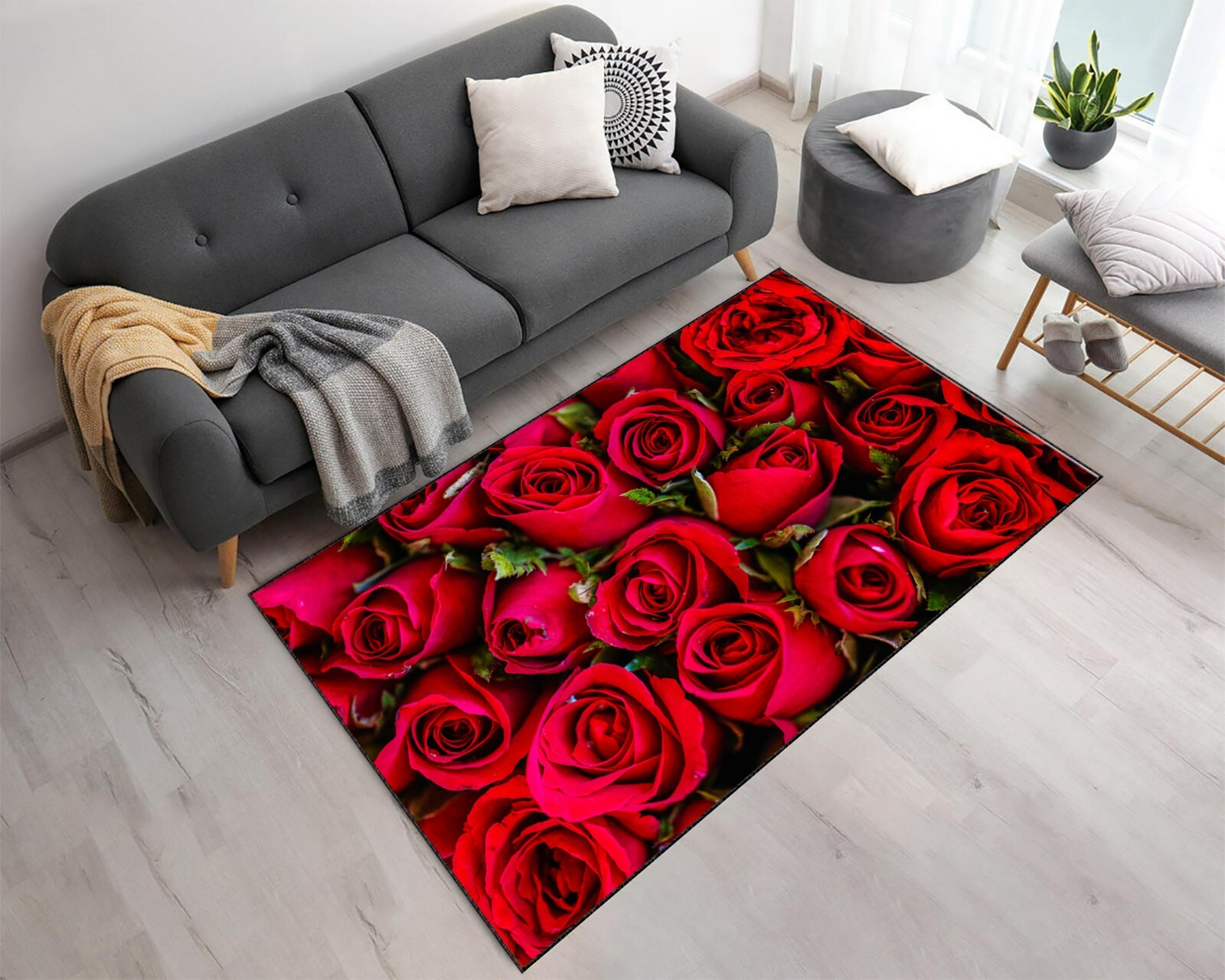 Red Roses, Red Roses Rug, Roses Rug, Red Floral Rugs, Floral Rug, Area Rug,