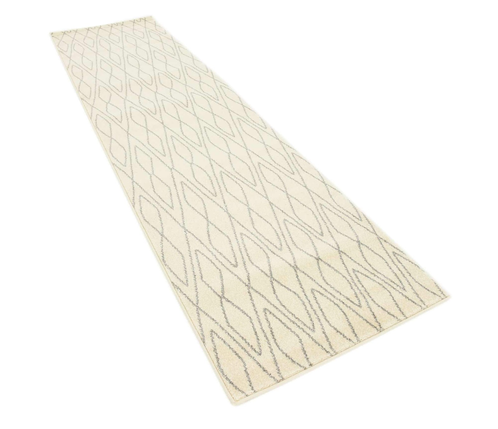 Unique Loom Fez Collection Trellis Runner Area Rug 2′ 7 x 10′ 0 Ivory/Gray